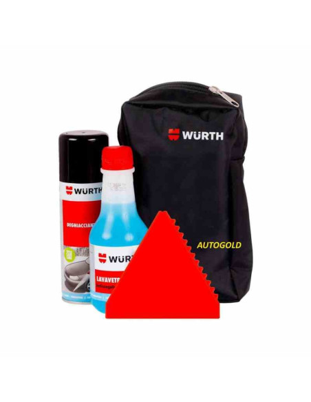 WURTH Winter Set - kit invernale auto (3 prodotti + borsa): deghiacciante, lavavetri, raschiaghiaccio
