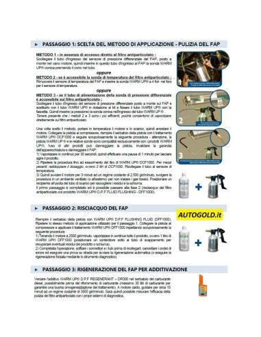 WARM UP Dpf Cleaning Kit - pulizia filtro FAP kit completo per officine