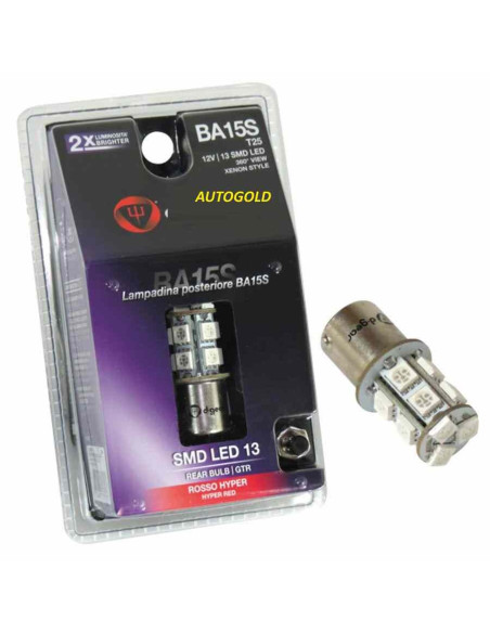 LED BA15S ROSSO T25 - lampadina fanale posteriore