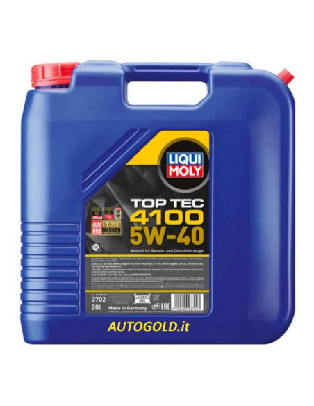 LIQUI MOLY 5W-40 Top Tec 4100 (20 Lt) Olio motore 5W40