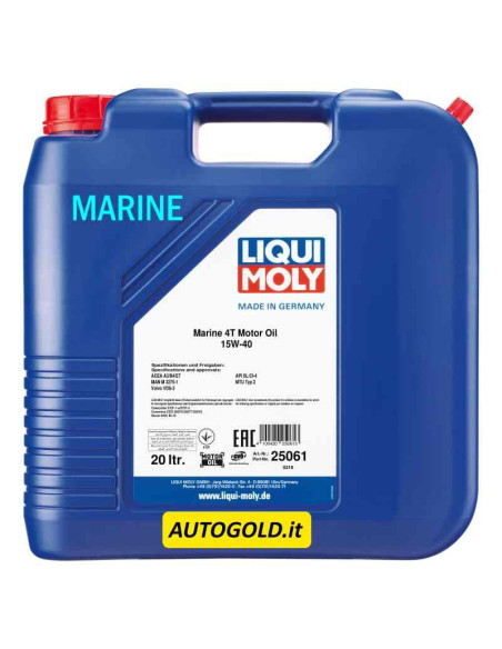 LIQUI MOLY Marine 15W-40 (20 Lt) olio motore navale nautica 15W40