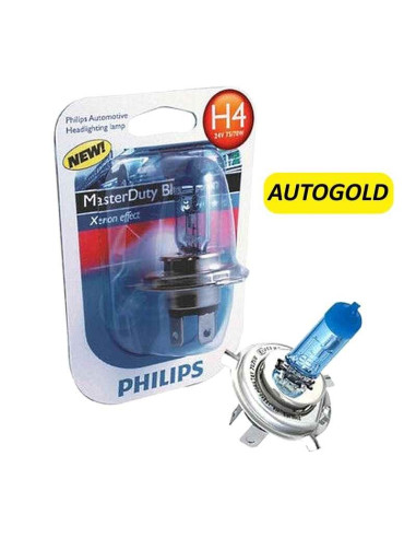 thumbnail interactive-video image 1 of Philips MasterDuty BlueVision H4 Bulbs 24V (2-Pack) - Xenon Effect For Trucks 1 of 4