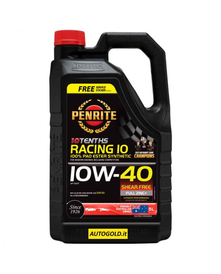 PENRITE 10W-40 10 Tenths Racing olio motore 10W40 (5 LT)