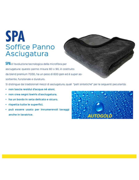 SINTOFLON SPA panno professionale in microfibra per asciugatura 90x60cm