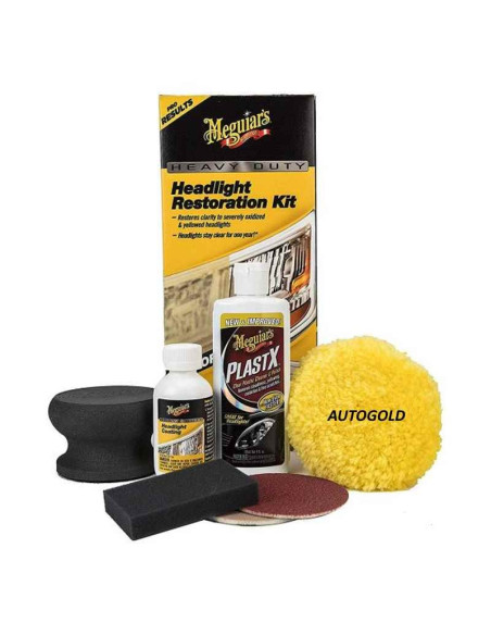 MEGUIARS kit Heavy Duty Headlight Restoration per ripristino fari fortemente opacizzati