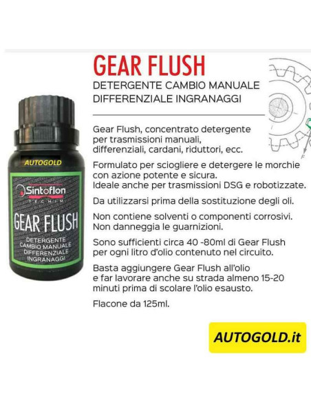 SINTOFLON Gear Flush 125ml - additivo pulitore cambio manuale differenziale cardano