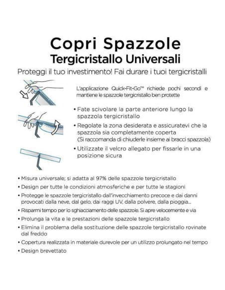 NOOK copertura (2 pz) Antigelo antineve per Spazzole Tergicristallo