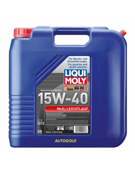 LIQUI MOLY 15W-40 (20 Lt) Leichtlauf Olio motore minerale al MoS2 15W40
