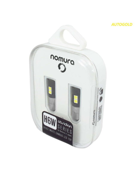 NOMURA LED H6W BAX9S - 2 lampadine Canbus Obsidian 6500K