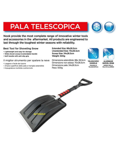 NOOK Pala neve Heavy Duty - manico telescopico