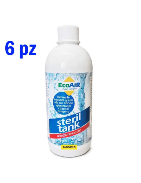 ECOAIR Steril Tank (6 pz) - pulitore igienizzante serbatoi acqua potabile camper, roulotte, barche - acque chiare