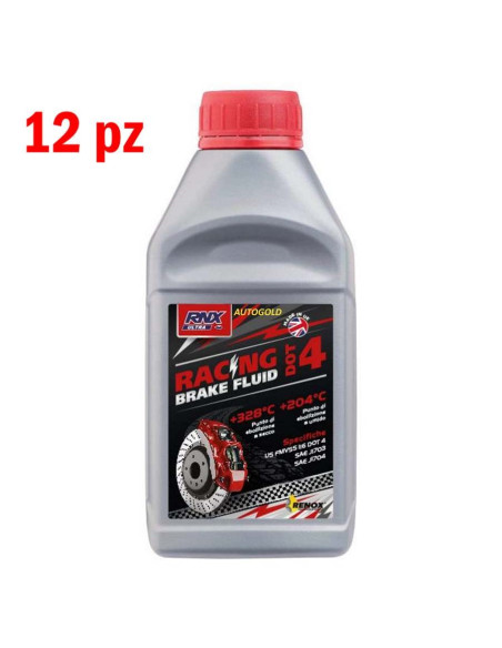 RNX ULTRA Racing Brake Fluid Dot4 (12 pz) - fluido freni da competizione auto moto +328°C