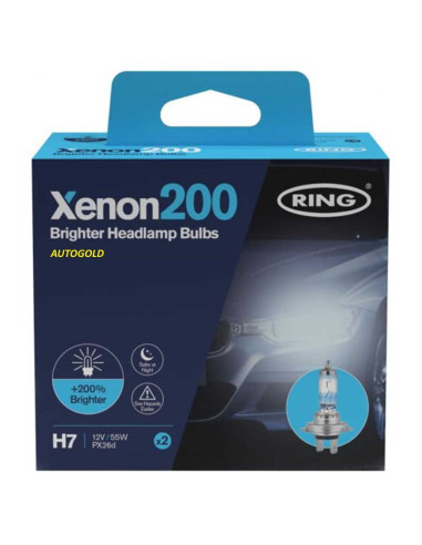 RING H7 XENON 200 - coppia lampade alogene altissima luminosità 12v