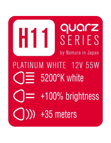 NOMURA H11 5200K Quarz Platinum - lampada alogena alta qualità luce bianca 5200°K