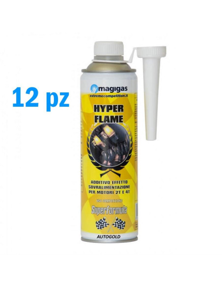 MAGIGAS Hyper Flame (12 pz) - additivo benzina da competizione auto moto 2T 4T