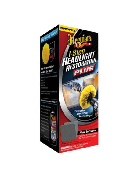 MEGUIARS Headlight Restoration Plus - kit ripristino fari opacizzati