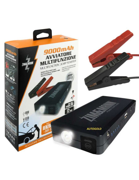 AVVIATORE starter di emergenza al litio alta qualità 9000 mAh - multifunzione