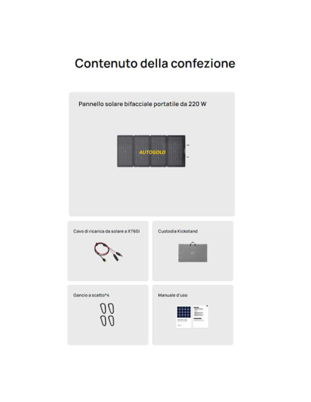 ECOFLOW - Pannello solare portatile bifacciale 220W - camper roulotte campeggio