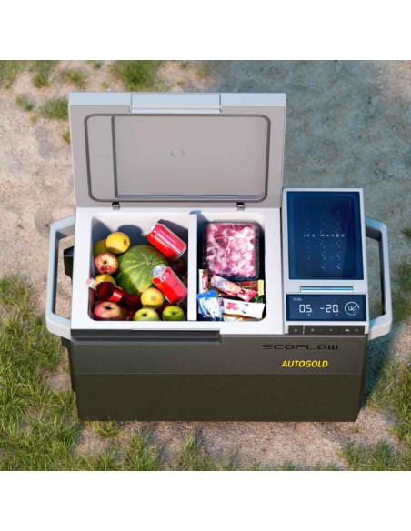 ECOFLOW Glacier - Frigo congelatore a compressore con fabbrica ghiaccio - portatile auto camper roulotte