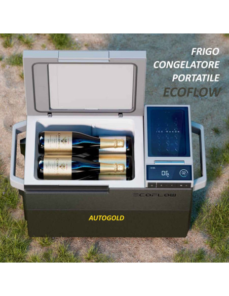 ECOFLOW Glacier - Frigo congelatore a compressore con fabbrica ghiaccio - portatile auto camper roulotte
