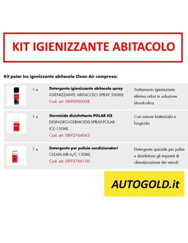 WURTH Kit igienizzante abitacolo - 3 prodotti professionali