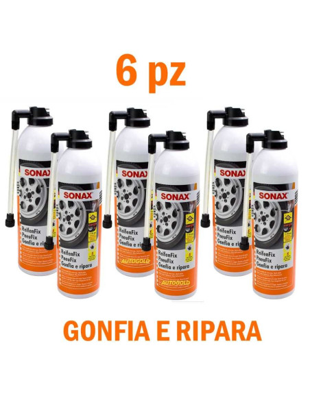 SONAX Gonfia e Ripara (6 pz) - spray riparazione pneumatici forati gomme 432300