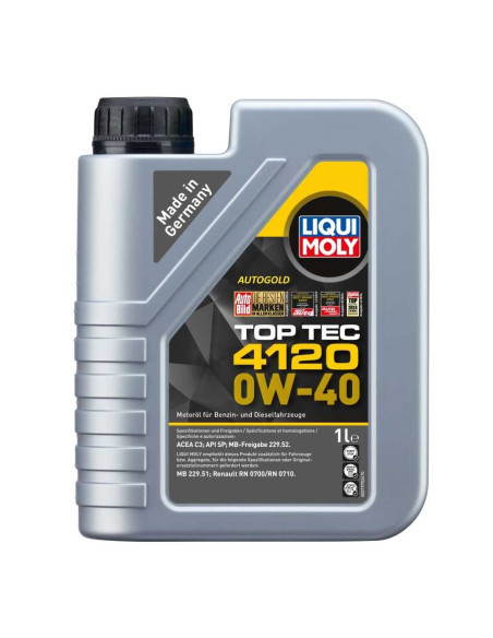 LIQUI MOLY 0W-40 Top tec 4120 - olio motore per veicoli ibridi Mercedes Benz 229.52 0W40