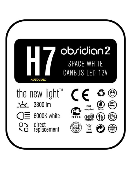 NOMURA H7 LED 6000K Obsidian 2 Space White CanBus - lampada alta luminosità