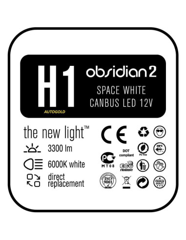 NOMURA H1 LED 6000K Obsidian 2 Space White CanBus - lampada alta luminosità