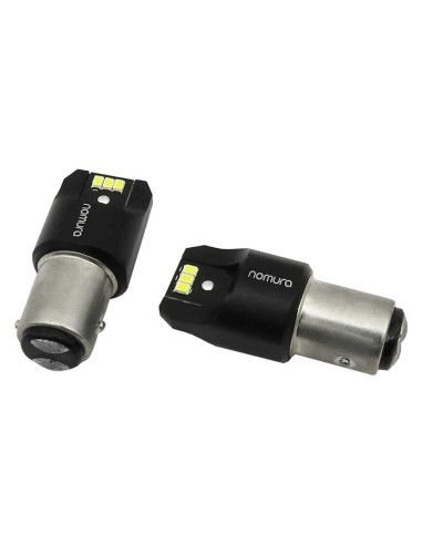 NOMURA P21/5W BAY15D LED Obsidian 6000K  - coppia lampadine Canbus fanale posteriore