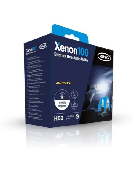 RING HB3 XENON100 - Coppia lampade alogene omologate alta luminosità