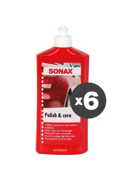 SONAX 307200 (6 pz) polish e cera in unico prodotto - per auto e moto