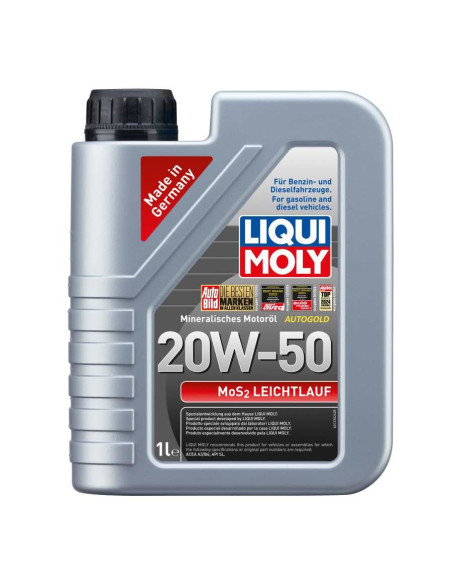 LIQUI MOLY 20W-50 Leichtlauf Olio motore minerale al MoS2 auto d'epoca 20W50