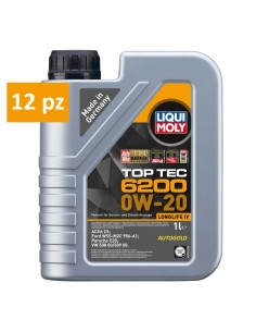 LIQUI MOLY 0W-20 Top Tec 6200 (12 pz) - olio motore Audi Vw longlife IV 0W20 508.00 509.00