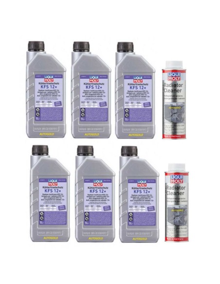 KIT LIQUI MOLY RADIATORE: KFS 12+ rosso (6 pz) + additivo pulitore 1804 (2 pz)