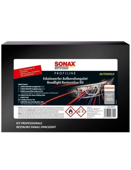 SONAX Profiline 405641 kit restauro professionale fari opacizzati - Headlight Restoration Kit