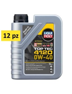 LIQUI MOLY 0W-40 Top tec 4120 (12 pz) - olio motore per veicoli ibridi Mercedes Benz 229.52 0W40