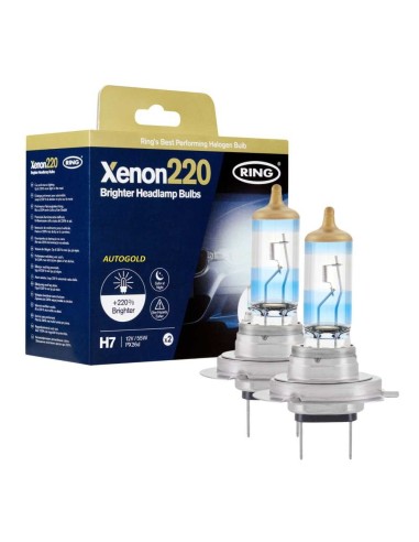 RING H7 XENON 220 - coppia lampade alogene altissima luminosità 12v - Xenon220
