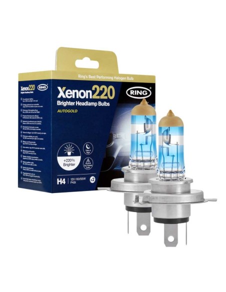 RING H4 XENON 220 - coppia lampade alogente altissima luminosità - Xenon220