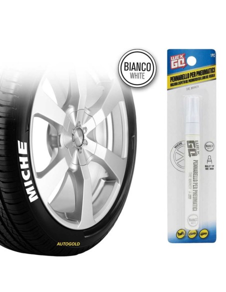 PENNARELLO BIANCO per colorazione pneumatici gomme auto moto fuoristrada