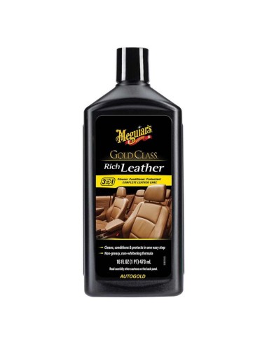 MEGUIARS Gold Class Rich Leather - pulitore nutriente protettivo interni in Pelle (sedili volanti pannelli) G17916