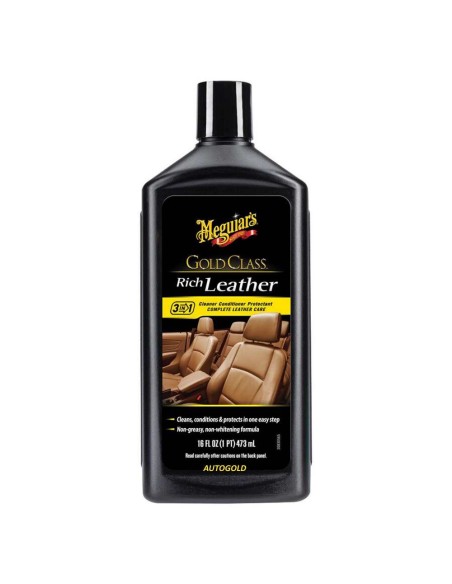 MEGUIARS Gold Class Rich Leather - pulitore nutriente protettivo interni in Pelle (sedili volanti pannelli) G17916