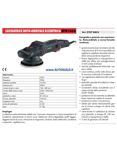 WURTH Lucidatrice elettrica professionale 1010 W EPM 160-E