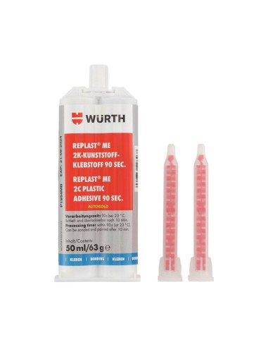 WURTH Replast Me 2C 90S - adesivo bicomponente stucco ripara plastica interna ed esterna - paraurti cruscotti fascioni